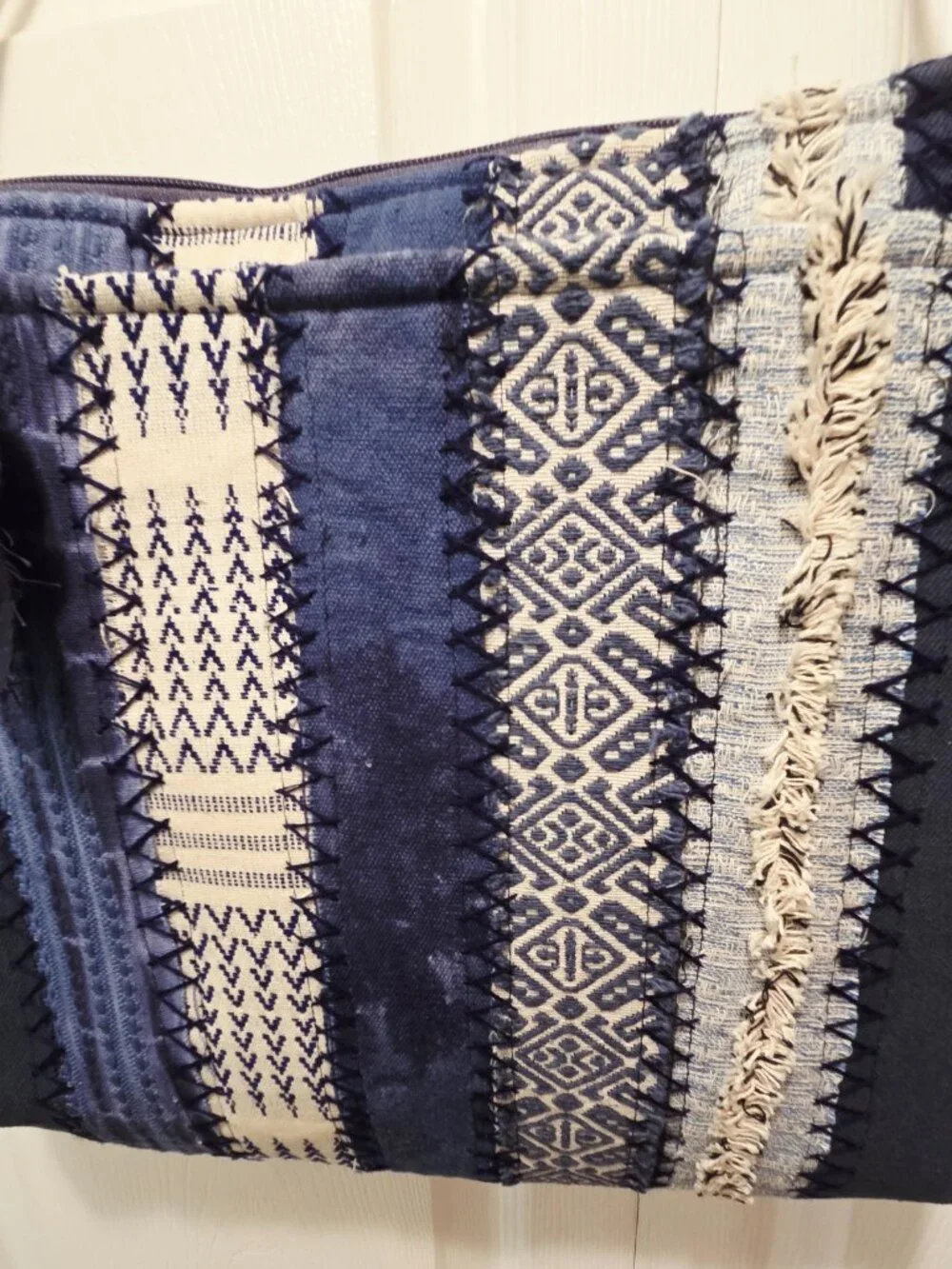 DEMDACO Your Journey Indigo Crossbody Bag - Blue/Cream - Size Medium NWT